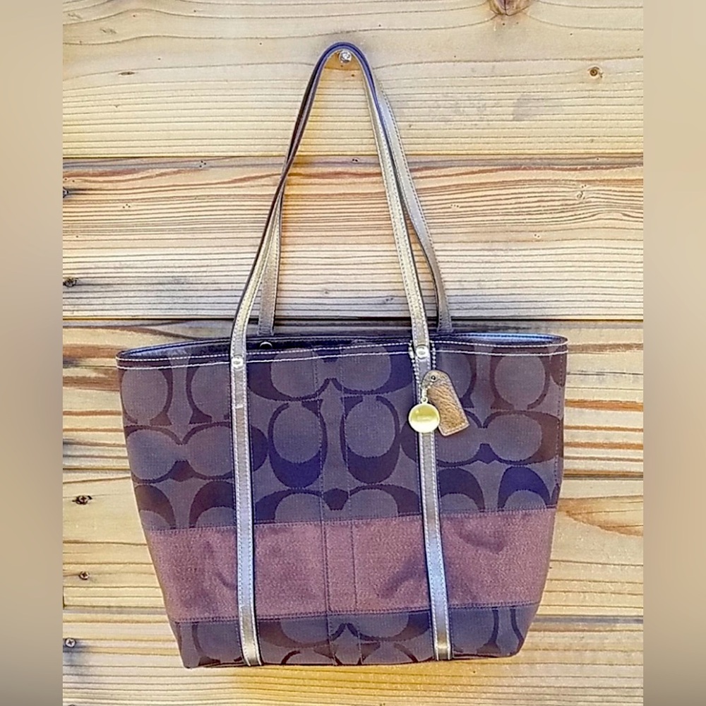 Coach Tote Sig Jacquard Dark Brown